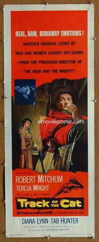 f930 TRACK OF THE CAT insert movie poster '54 Robert Mitchum, Wright