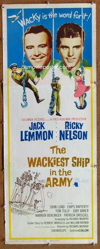 f945 WACKIEST SHIP IN THE ARMY insert movie poster '60 Jack Lemmon