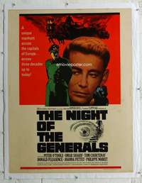 g008 NIGHT OF THE GENERALS linen Thirty by Forty movie poster '67 Peter O'Toole