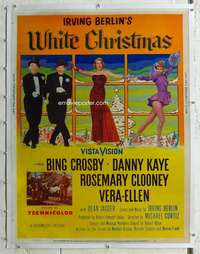 g002 WHITE CHRISTMAS linen Thirty by Forty movie poster '54 Bing Crosby, Kaye