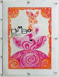g068 DUMBO linen Czech 12x17 movie poster '71 Disney circus classic!