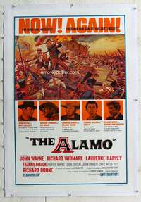g267 ALAMO linen one-sheet movie poster R67 John Wayne, Reynold Brown art!