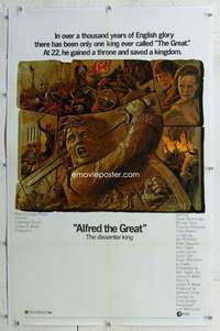 g268 ALFRED THE GREAT linen one-sheet movie poster '69 Hemmings, Michael York