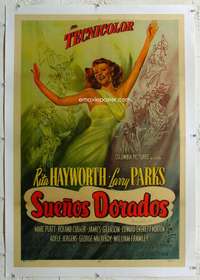 g043 DOWN TO EARTH linen Argentinean movie poster '46 Hayworth