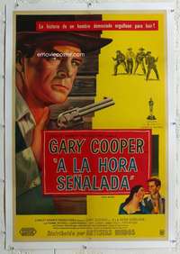 g047 HIGH NOON linen Argentinean movie poster '52 Gary Cooper