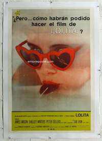 g052 LOLITA linen Argentinean movie poster '62 Kubrick, Sue Lyon