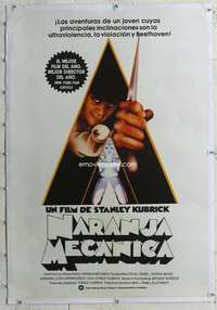 g040 CLOCKWORK ORANGE linen Argentinean movie poster '72 Kubrick