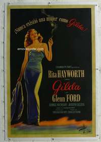 g045 GILDA linen Argentinean movie poster '46 stone litho Rita!