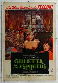 g051 JULIET OF THE SPIRITS linen Argentinean movie poster '65