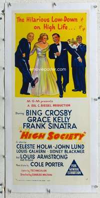 g197 HIGH SOCIETY linen Aust daybill R60s Frank Sinatra, Bing Crosby