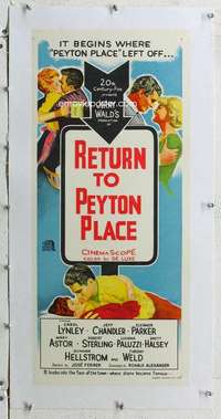 g198 RETURN TO PEYTON PLACE linen Aust daybill movie poster '61 Lynley