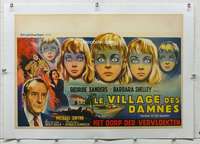 g194 VILLAGE OF THE DAMNED linen Belgian movie poster '60 Sanders