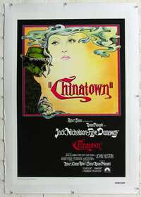 g303 CHINATOWN linen int'l one-sheet movie poster '74 Nicholson, Polanski