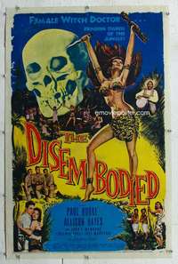 g327 DISEMBODIED linen one-sheet movie poster '57 super sexy Allison Hayes!