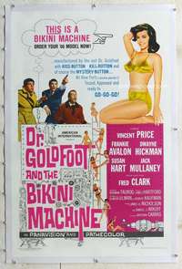 g329 DR GOLDFOOT & THE BIKINI MACHINE linen one-sheet movie poster '65 Price