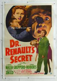 g332 DR RENAULT'S SECRET linen one-sheet movie poster '42 J. Carrol Naish