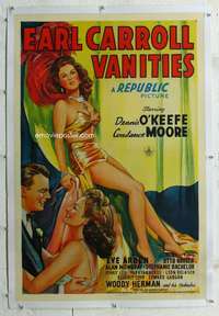 g337 EARL CARROLL VANITIES linen one-sheet movie poster '45 Constance Moore