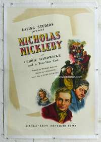 g427 NICHOLAS NICKLEBY linen English one-sheet movie poster '47 Hardwicke
