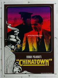 g077 CHINATOWN #4 linen German movie poster '74 Jack Nicholson & cop!