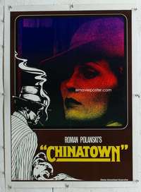 g074 CHINATOWN #1 linen German movie poster '74 Faye Dunaway c/u!
