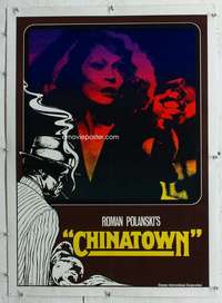 g075 CHINATOWN #2 linen German movie poster '74 Faye Dunaway w/ gun!