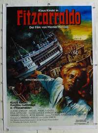 g078 FITZCARRALDO linen German movie poster '82 Klaus Kinski, Herzog