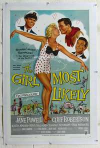 g350 GIRL MOST LIKELY linen one-sheet movie poster '57 sexy Jane Powell!