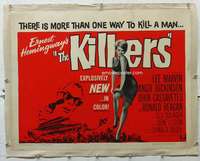 g249 KILLERS linen half-sheet movie poster '64 Cassavetes, Angie Dickinson