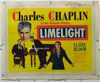 g250 LIMELIGHT linen half-sheet movie poster '52 Charlie Chaplin, Bloom