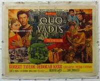 g255 QUO VADIS linen half-sheet movie poster '51 Robert Taylor, Kerr
