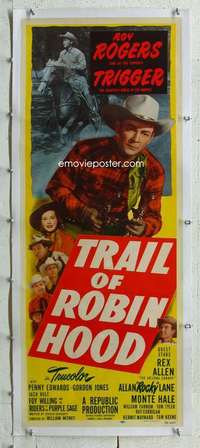 g233 TRAIL OF ROBIN HOOD linen insert movie poster '50 Roy Rogers