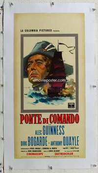 g091 DAMN THE DEFIANT linen Italian locandina movie poster '62 Alec Guinness, Bogarde