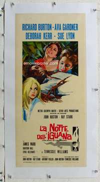 g104 NIGHT OF THE IGUANA linen Italian locandina movie poster '64 Lyon