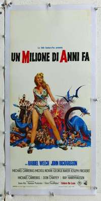 g107 ONE MILLION YEARS BC linen Italian locandina movie poster '66 Welch!