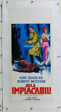 g108 OUT OF THE PAST linen Italian locandina movie poster R60s Douglas