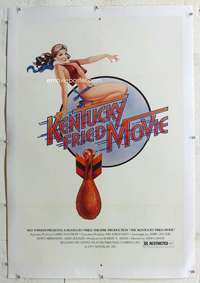 g377 KENTUCKY FRIED MOVIE linen one-sheet movie poster '77 chicken bomb!