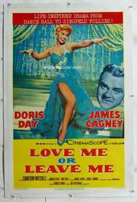 g394 LOVE ME OR LEAVE ME linen one-sheet movie poster '55 Doris Day, Cagney
