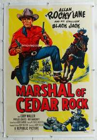 g406 MARSHAL OF CEDAR ROCK linen one-sheet movie poster '53 Allan Rocky Lane