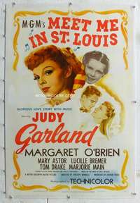 g410 MEET ME IN ST LOUIS linen one-sheet movie poster '44 Judy Garland