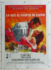g020 GONE WITH THE WIND linen Venezuelan movie poster R67 Gable, Leigh