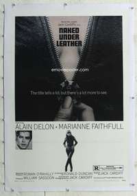 g424 NAKED UNDER LEATHER linen one-sheet movie poster '70 Marianne Faithfull