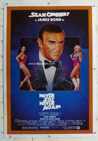 g425 NEVER SAY NEVER AGAIN linen 1sh movie poster '83 Connery as Bond!