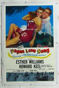 g434 PAGAN LOVE SONG linen one-sheet movie poster '50 Esther Williams!