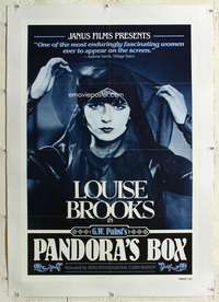 g435 PANDORA'S BOX linen one-sheet movie poster R82 Louise Brooks, G.W. Pabst