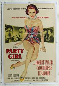 g437 PARTY GIRL linen one-sheet movie poster '58 Cyd Charisse, Nicolas Ray