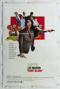 g447 POINT BLANK linen int'l one-sheet movie poster '67 Lee Marvin, Dickinson