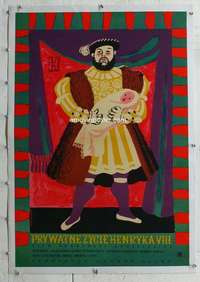 g173 PRIVATE LIFE OF HENRY VIII linen Polish movie poster '55
