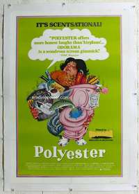 g448 POLYESTER linen one-sheet movie poster '81 John Waters, wacky art!