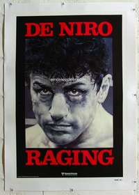 g451 RAGING BULL linen teaser one-sheet movie poster '80 De Niro, Scorsese