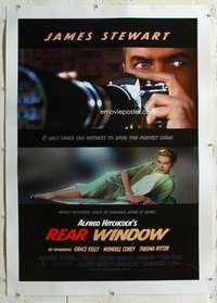 g455 REAR WINDOW linen one-sheet movie poster R00 Hitchcock, Stewart, Kelly
